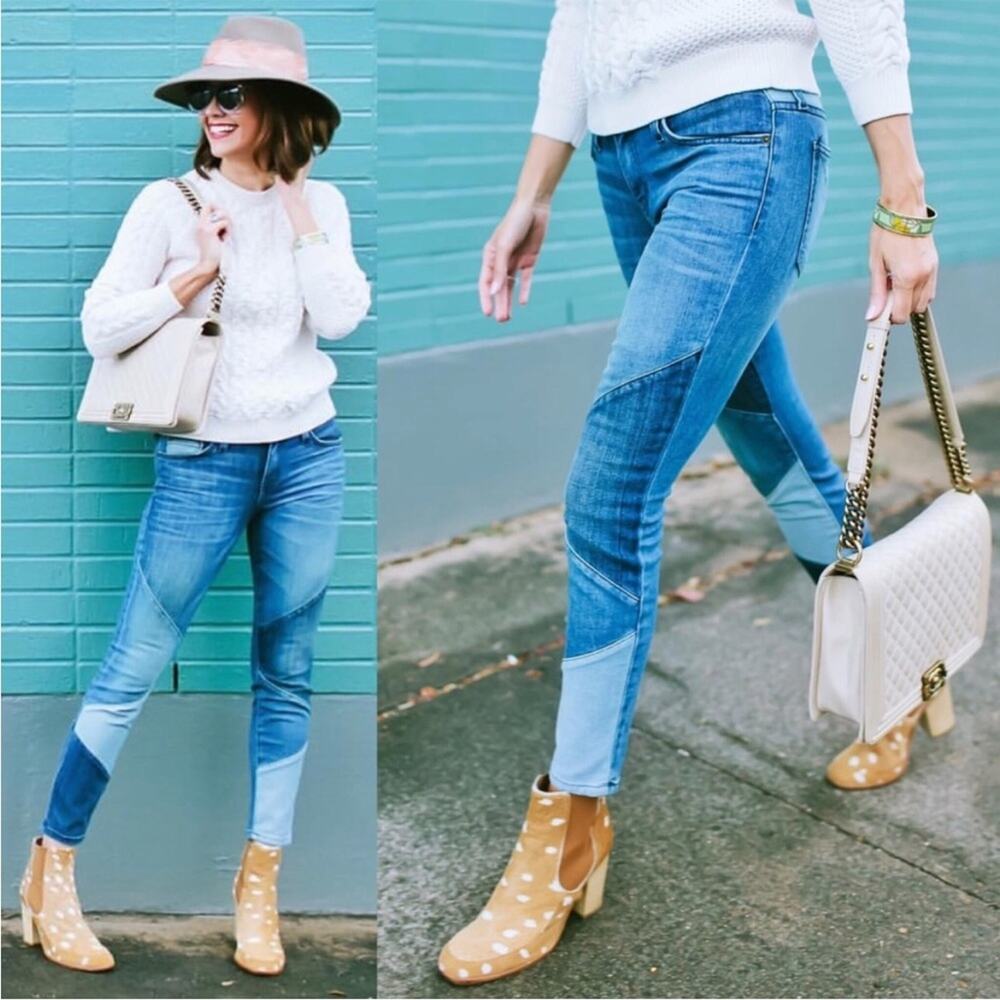 Current/Elliott The Stiletto Jean in Patchwork Size 25